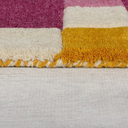 Flair Rugs rumen/rožnat ročno tkan volnen tekač 60x230 cm kai wool border &amp;ndash; Slike