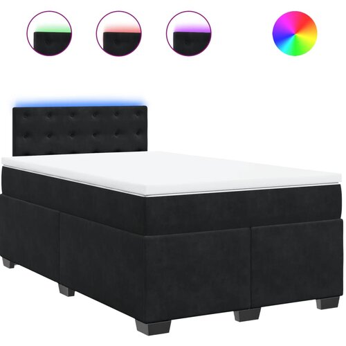 VidaXL Box spring postelja z vzmetnico črna 120x190 cm žamet, (21305856) Slike