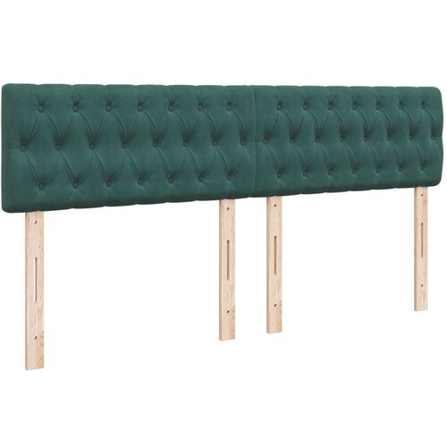 vidaXL Box spring postelja z vzmetnico temno zelena 200x200 cm žamet, (21308843) Cene