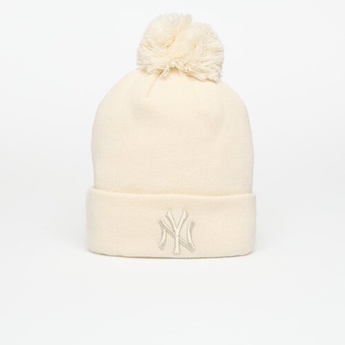 New Era Knit Medium Wmns MLB Metallic Bobble Beanie New York Yankees Light Cream Universal Slike