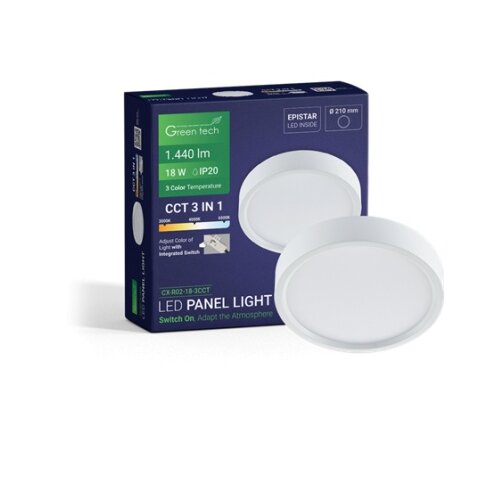 Greentech LED panel nadgradni 18w, 3cct, okrugli ( cx-r02-18-3cct ) Slike