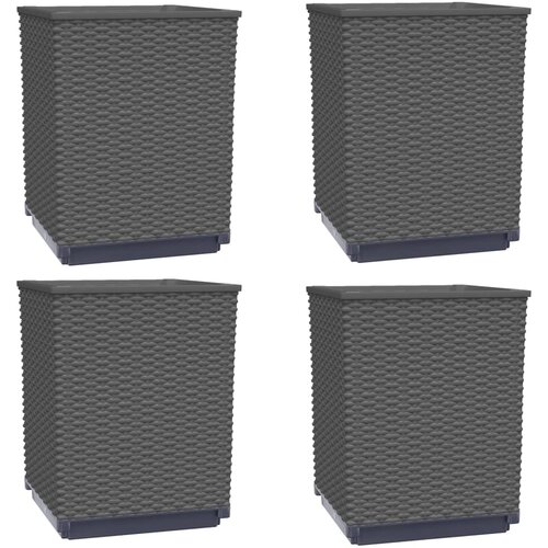  Sadilice 4 kom crne 30 x 30 x 37 cm od polipropilena Slike