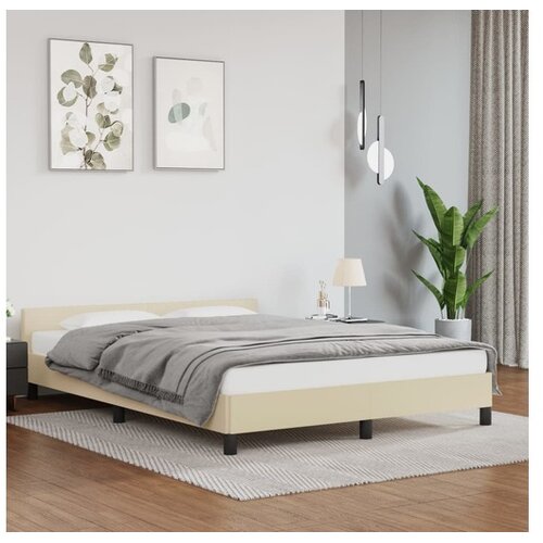  Okvir za krevet s uzglavljem krem 140x200 cm od umjetne kože Cene