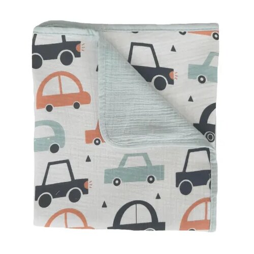 LILLO & PIPPO Baby Textil prekrivač od muslina Autići, 85x100cm Cene