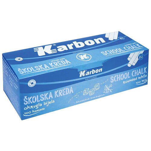 Karbon &amp;Scaron;olska kreda okrogla, bela, 100 kosov Slike