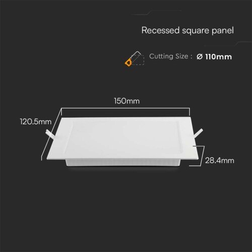 led ugradna svetiljka 6W/230V 12x12 cm 4000K bela Slike