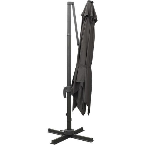  Konzolni vrtni suncobran sa stupom LED 300 cm antracit Slike