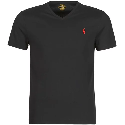 Polo Ralph Lauren t-shirt ajuste col v en coton logo pony player crna
