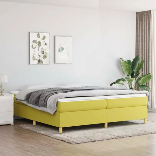  Box spring postelja z vzmetnico zelen 200x200 cm blago, (20724712)