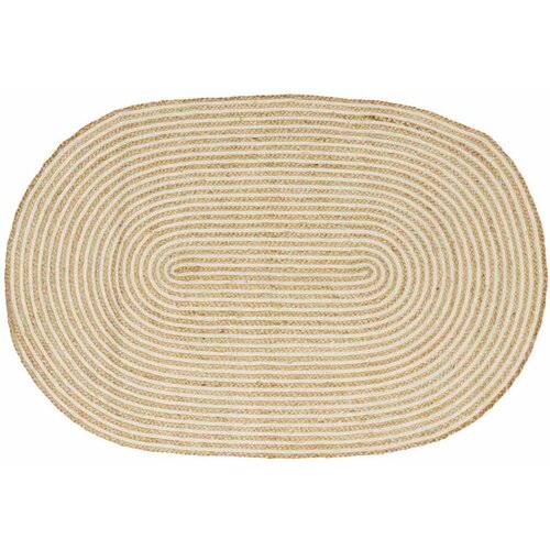 vidaXL Tepih Prirodna i bijela 100 x 152 cm Juta Cijene