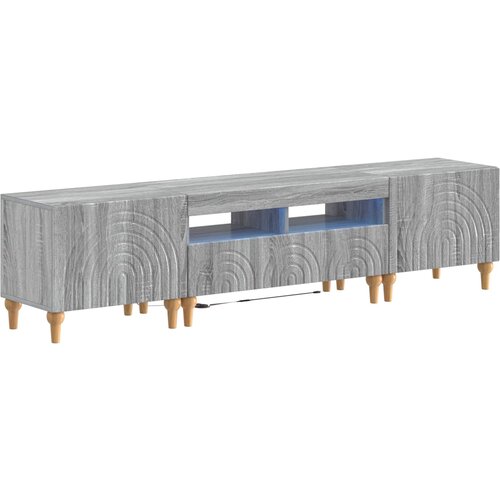  3-dijelni LED TV kabinet Siva Sonoma Konstruirano drvo Slike