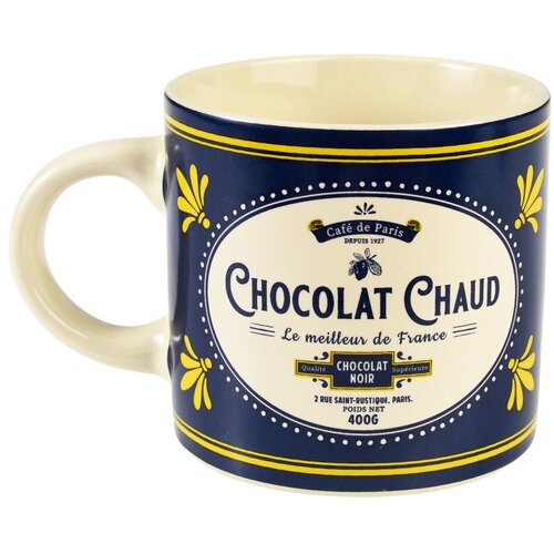 Rex London Temno modro-kremno bela keramična skodelica 350 ml Chocolat Chaud &amp;ndash; Slike
