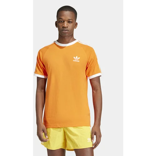 Adidas Majica adicolor Classics 3-Stripes IM9382 Oranžna Slim Fit