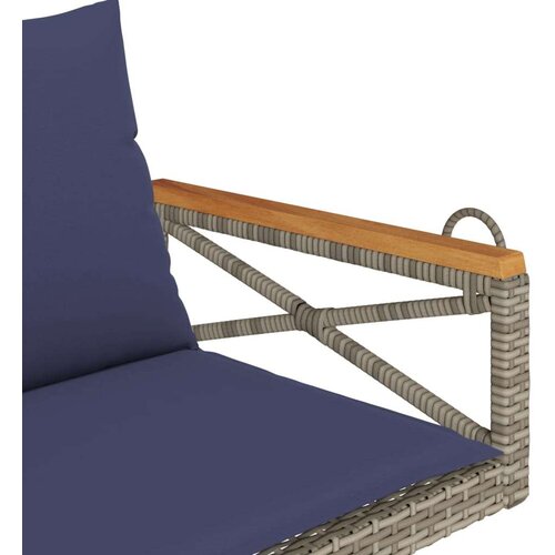  Klupa za ljuljanje s jastucima siva 109x62x40 cm od poliratana Slike