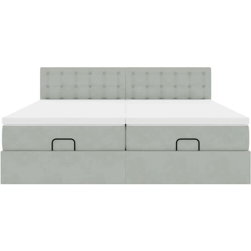 VidaXL Okvir kreveta s madracima svijetlosivi 160x200cm bar&amp;scaron;unasti Slike