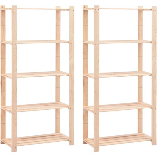 VidaXL Stalci za pohranu s 5 razina 2 kom 80x38x170 cm borovina 250 kg Slike
