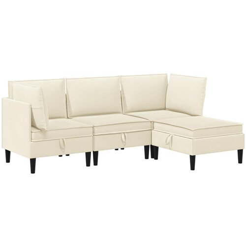  Set namještaja za dnevni boravak 4 pcs Krem Tkanina Cene