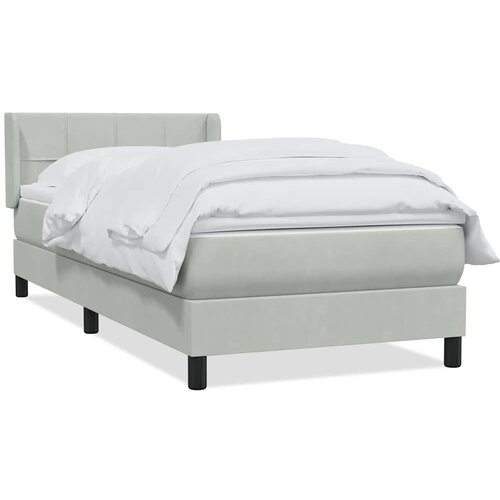 Maison Chic Box spring postelja - Vzmetna postelja z vzmetnico svetlo siv 90x220 cm žamet SL18769, (21894023) Slike