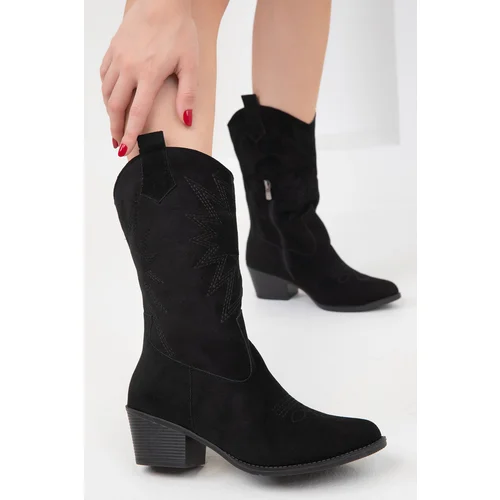 Soho Black Suede Women's Boots 19869