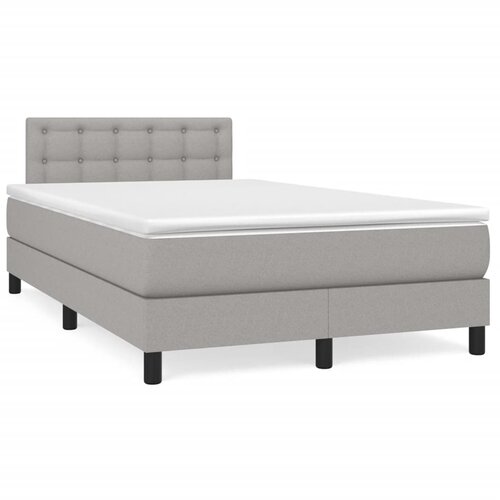 vidaXL Boxspring postelja z vzmetnico svetlo siva 120x190 cm blago Cene