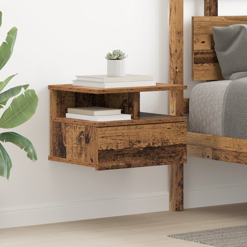 vidaXL Floating noćni ormarić Staro drvo 40x31x27 cm Od drva Cijene