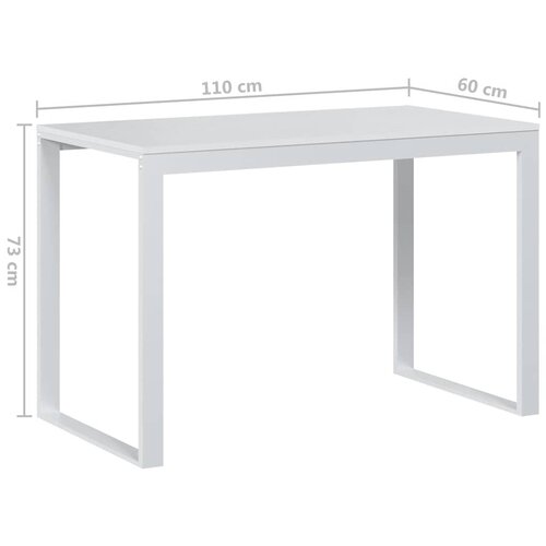  Stol za računalo bijeli 110 x 60 x 73 cm od iverice Slike