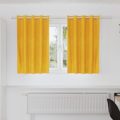 VidaXL Zavese Žečna rumena Poliester 140 x 140 cm Žečne rumene zavese Slike