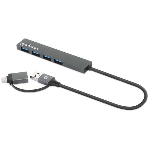 Manhattan MH USB-A 4 port USB 3.0 HUB with USB-A/C ( 0001394266 ) Slike