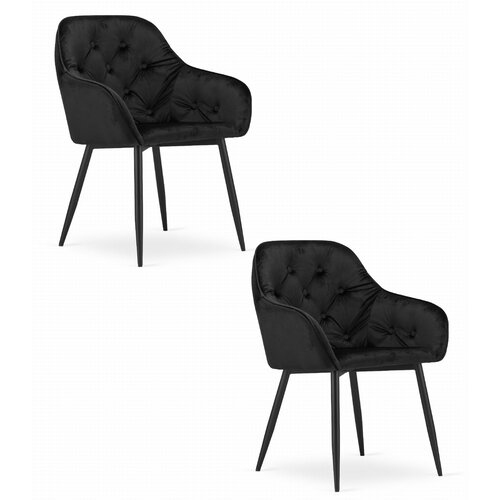 Brandless FORIO stol - črn žamet / črne noge x 2, (22030742) Slike