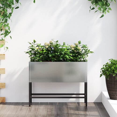VidaXL Pocinčani čelik 60 x 26 x 45 cm Metalna sadilica Pravokutna Slike
