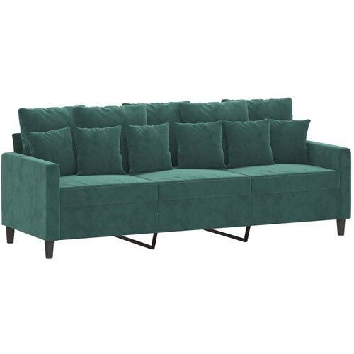  3-dijelni set sofa s jastucima tamnozeleni bar&amp;scaron;unasti Slike