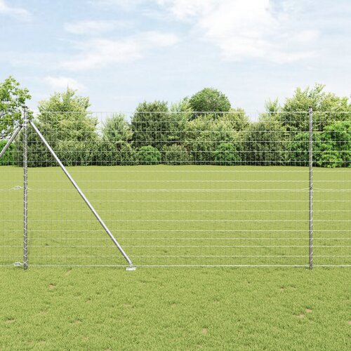 vidaXL evropska ograja z 7 vbodnimi sidri 1.6x10 m galvanizirano jeklo Cene