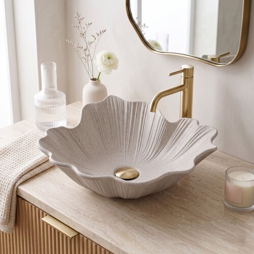 Rea Umivalnik na podstavku Flower Beige Slike