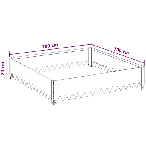  Ograda oko Travnjaka 4 pcs 100 x 100 x 20 cm Čelik Srebrna Slike