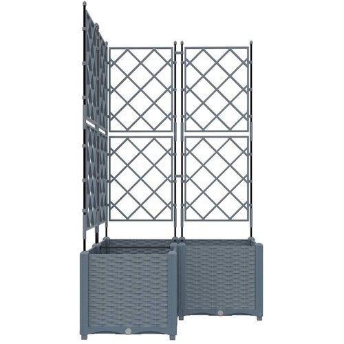  Vrtna saksija 3 pcs Svijetlo siva 80 x 80 x 143 cm Plastika Slike