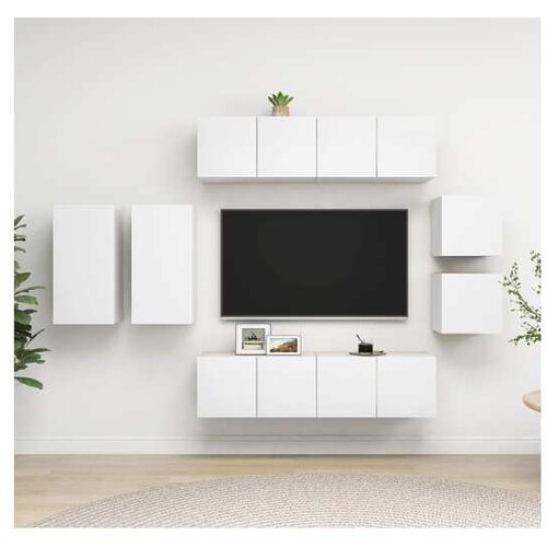  8-dijelni set TV ormarića bijeli od iverice Cijene