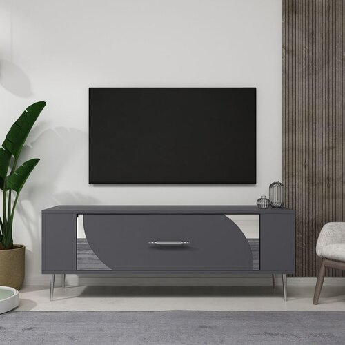 Hanah home Retrop2 - Anthracite, Silver AnthraciteSilver TV Stand Cene