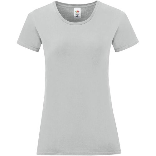Fruit Of The Loom Iconic Grey Women's T-shirt in combed cotton Cene