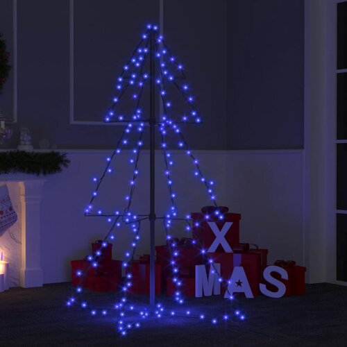 VidaXL Novoletna jelka stožec 160 LED lučk notranja/zunanja 78x120 cm Slike
