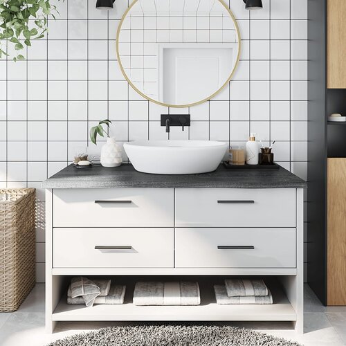  Kopalni&amp;scaron;ki pult temno siv 100x60x4 cm obdelan trden les Slike