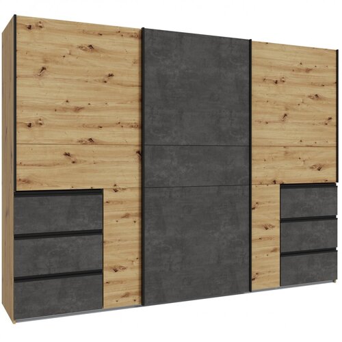  Garderobna omara WINN 2 W2QS13331 (hrast/temno siva) Cene