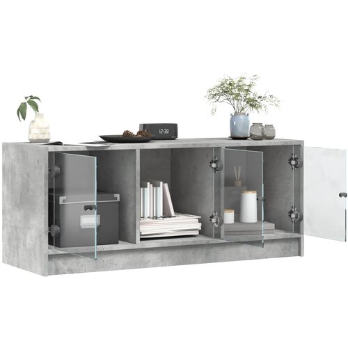  ormarić sa staklenim vratima boja betona 102x37x42 cm Slike