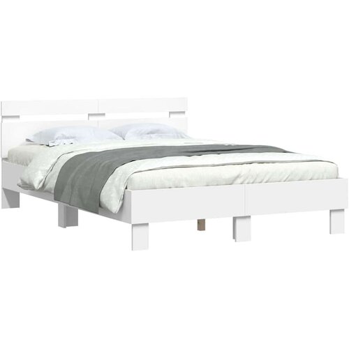  Okvir za krevet Bijelo 137 x 190 cm Konstruirano drvo Slike
