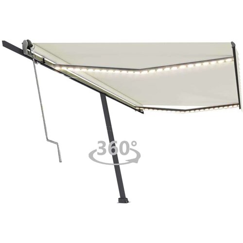  Automatska tenda sa senzorom za vjetar LED 500x300 cm krem Cijene