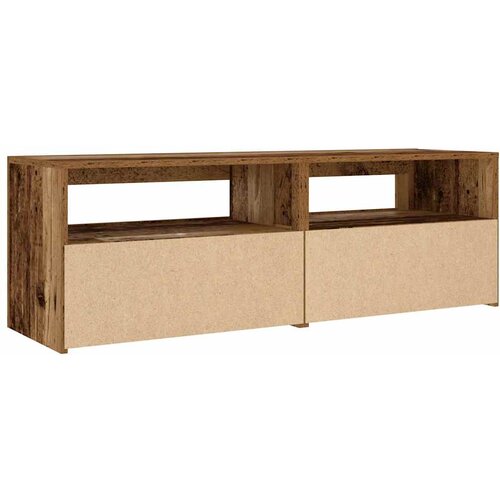  Noćni ormarići 2 kom s LED diodama staro drvo 60x35x40 cm Slike