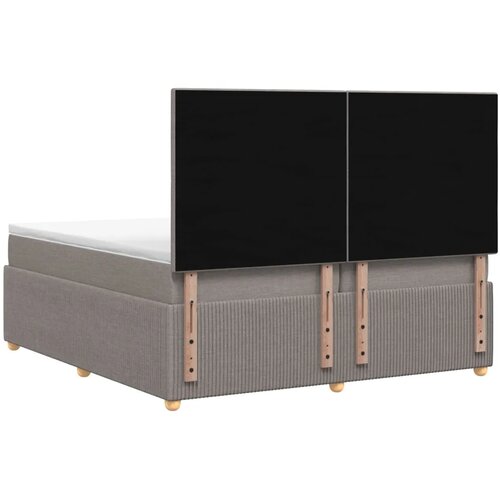  LED okvir za krevet s madracem Sivosmeđa 200 x 200 cm Tkanina - Sivosmeđa 200 x 200 cm Dizajn s rombovima Slike