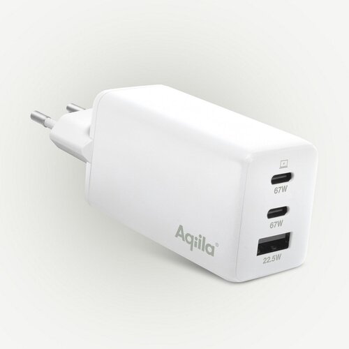 Aqiila Chargebird W2 GAN 65W USB-C x2 + USB-A domači polnilec bela Cene