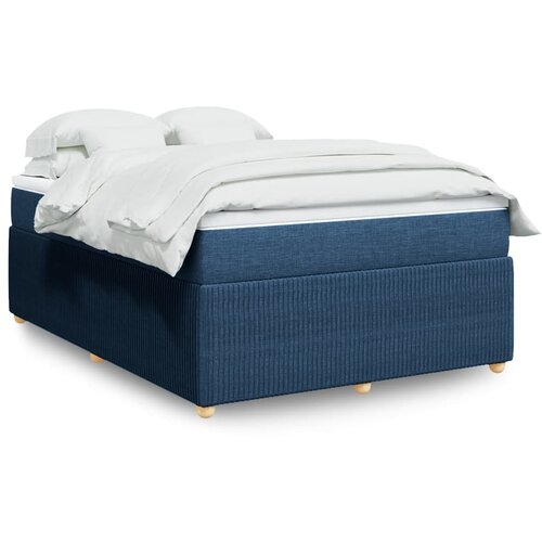 vidaXL Box spring postelja z vzmetnico modra 140x190 cm blago Cene