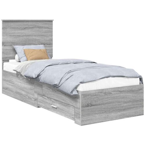  Okvir za krevet Sivi Sonoma i srebrna 75 x 190 cm Slike