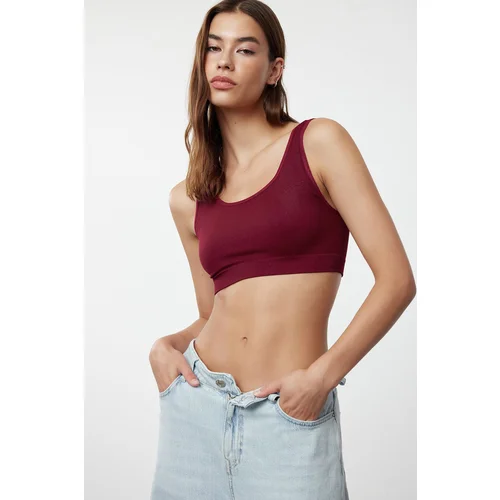 Trendyol Burgundy Seamless Bralette Knitted Bra